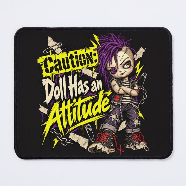 Item preview, Caution: Doll Has an Attitude Halloween designed and sold by JollyNib.