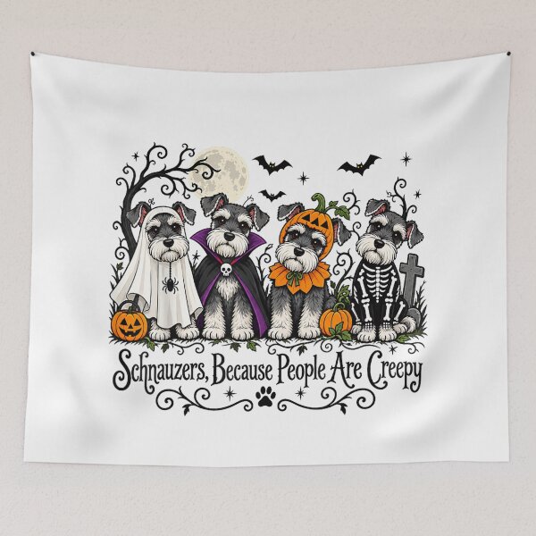 Item preview, Schnauzers Because People are Creepy Halloween Dog Costume designed and sold by Jone Cham.