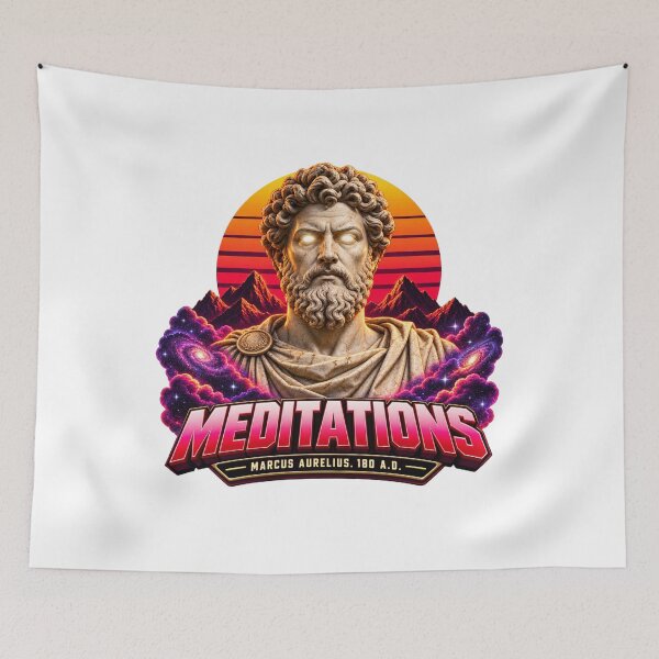 Item preview, Neon Stoic Meditations Retro Bust designed and sold by Dresut.