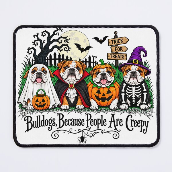 Item preview, Bulldogs Because People are Creepy Halloween Dogs Costume designed and sold by Jone Cham.