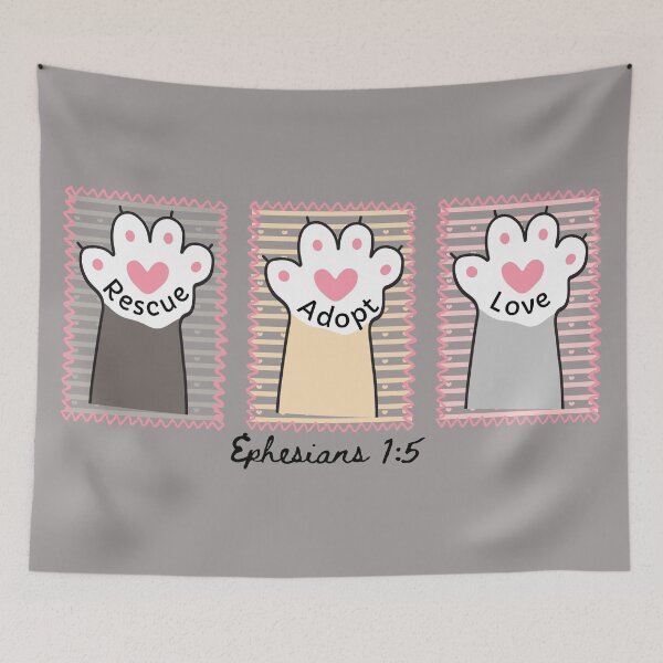 Item preview, Christian Cat Lover, Animal Rescue, Adopt Cats, Love, Heart Paws, Ephesians 15  designed and sold by Forevermore.