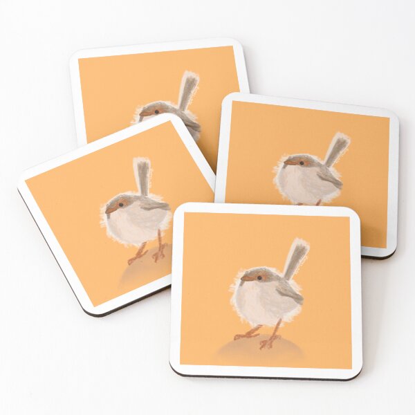 Item preview, Small bird (Robin) on orange background  designed and sold by ame-brite.