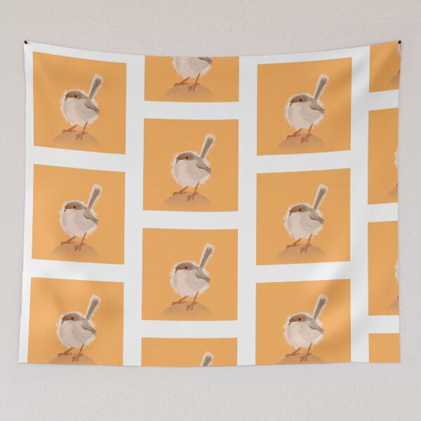 Item preview, Small bird (Robin) on orange background  designed and sold by ame-brite.