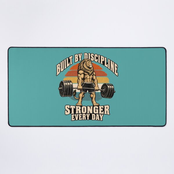 Item preview, Built by Discipline – Vintage Weightlifting Lion t-shirt designed and sold by NinaCreator.