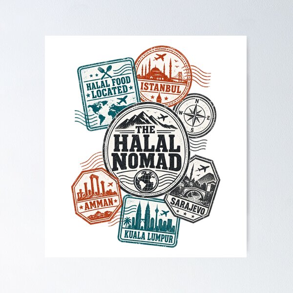 Item preview, The Halal Nomad Muslim Traveler Passport Stamps Gift designed and sold by ys96.