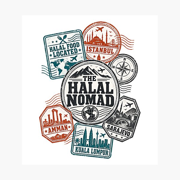 Item preview, The Halal Nomad Muslim Traveler Passport Stamps Gift designed and sold by ys96.