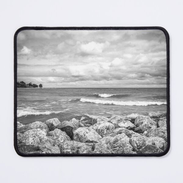 Item preview, Lake Michigan rocks black and white designed and sold by TerraMediaLLC.