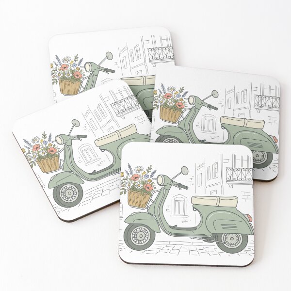 Item preview, Vintage Scooter & Wildflowers designed and sold by meghnad.