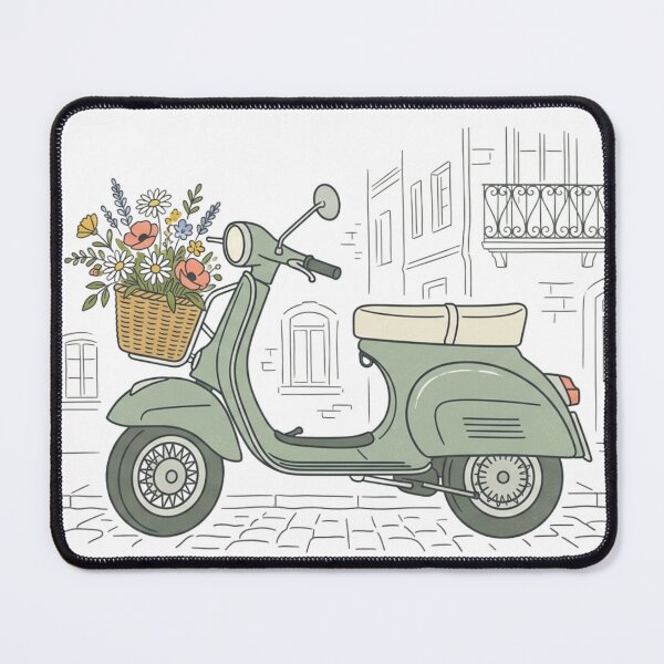 Item preview, Vintage Scooter & Wildflowers designed and sold by meghnad.
