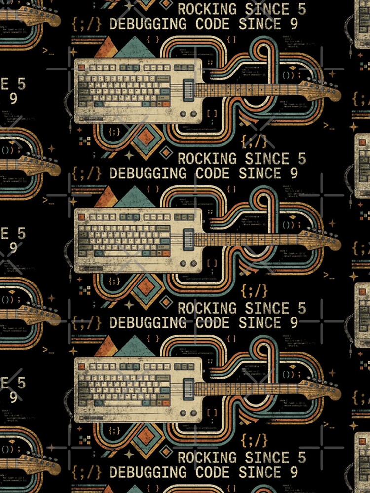 Thumbnail 4 of 4, iPhone Case, Programmer Guitar Mashup - Retro Rock Coder designed and sold by Inkception.