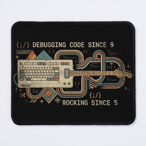 Item preview, Programmer Guitar Mashup - Retro Rock Coder designed and sold by Nacho Average Designs.