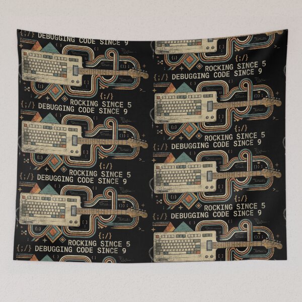 Item preview, Programmer Guitar Mashup - Retro Rock Coder designed and sold by Nacho Average Designs.