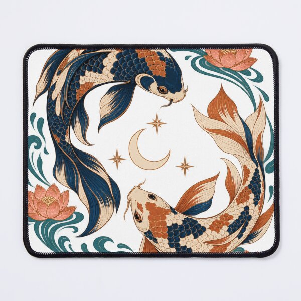 Item preview, Starlit Koi – Celestial Fish, Crescent Moon & Lotus Art designed and sold by Pixel & Ponder.