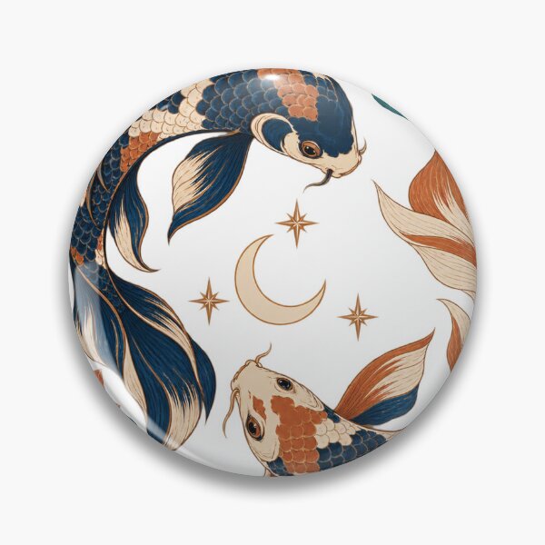 Item preview, Starlit Koi – Celestial Fish, Crescent Moon & Lotus Art designed and sold by Pixel & Ponder.
