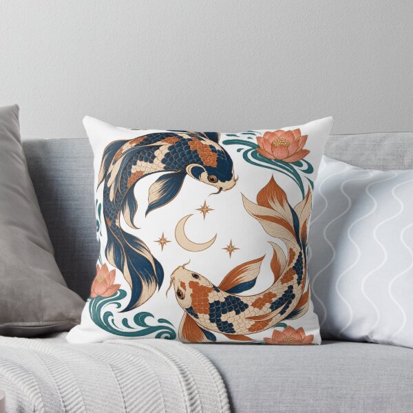 Item preview, Starlit Koi – Celestial Fish, Crescent Moon & Lotus Art designed and sold by Pixel & Ponder.