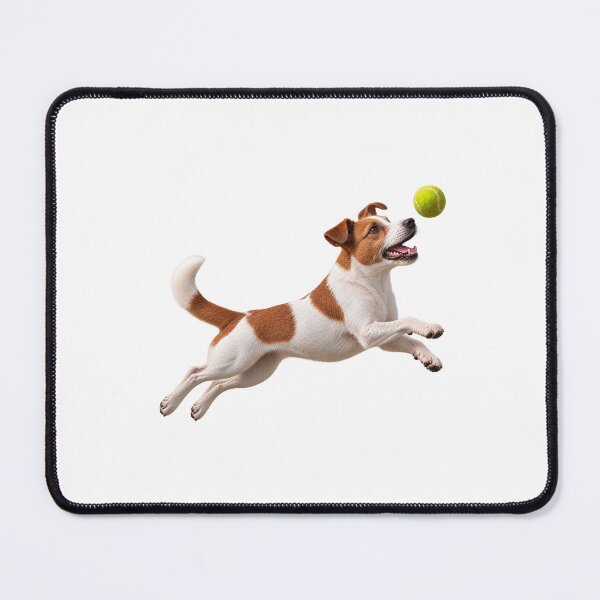 Item preview, Jack Russell Terrier Jumping for Tennis Ball Brown and White designed and sold by BackgroundND.