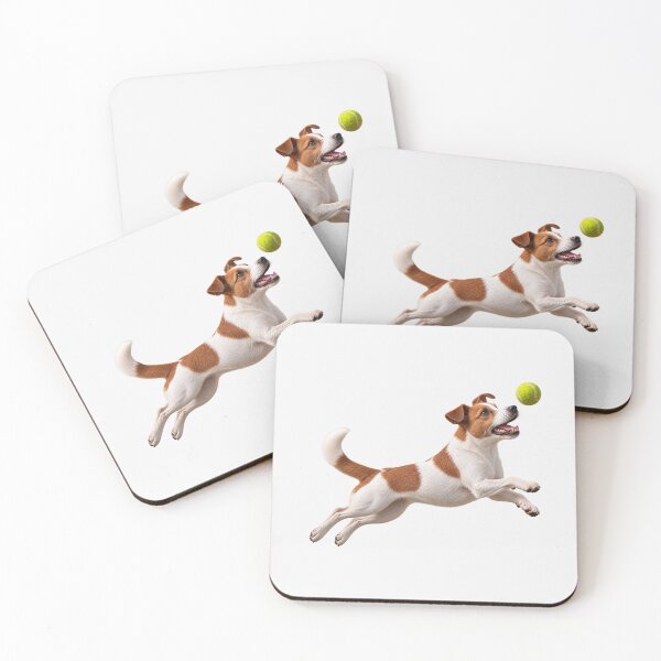 Item preview, Jack Russell Terrier Jumping for Tennis Ball Brown and White designed and sold by BackgroundND.