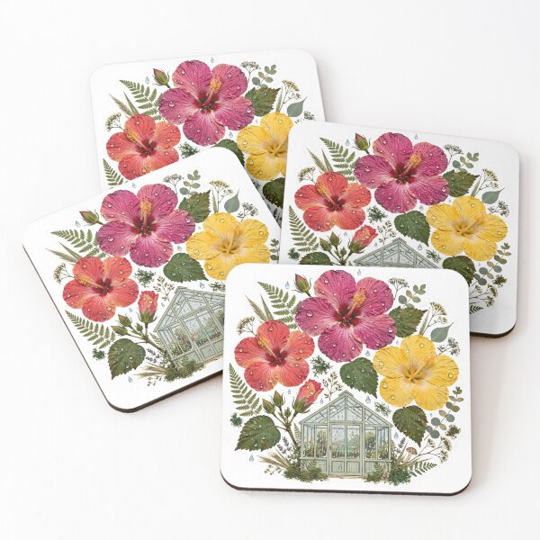 Item preview, Pressed Flower Hibiscus Greenhouse Sticker designed and sold by RareBotanical .