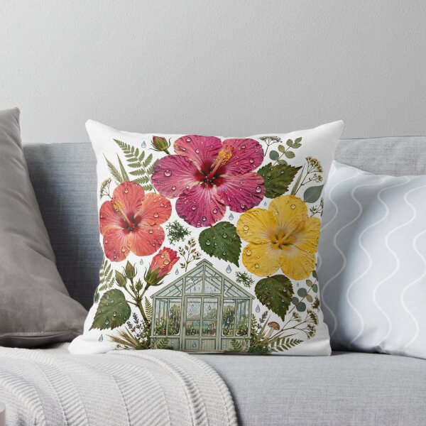 Item preview, Pressed Flower Hibiscus Greenhouse Sticker designed and sold by RareBotanical .