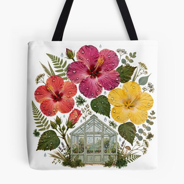 Item preview, Pressed Flower Hibiscus Greenhouse Sticker designed and sold by Crystal Critters .