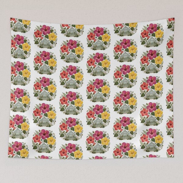 Item preview, Pressed Flower Hibiscus Greenhouse Sticker designed and sold by FineLineBotanical .