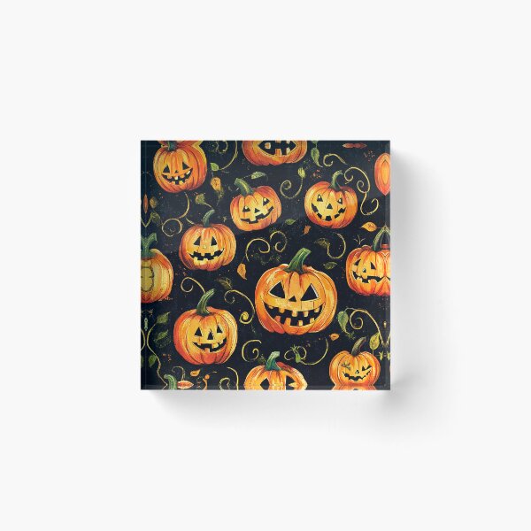 Item preview, Halloween Jack-O-Lanterns And Autumn Leaves Pattern designed and sold by DEC02.