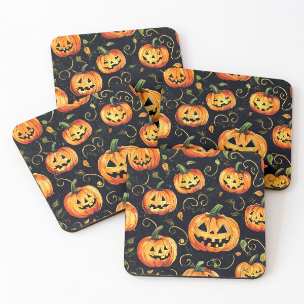 Item preview, Halloween Jack-O-Lanterns And Autumn Leaves Pattern designed and sold by DEC02.
