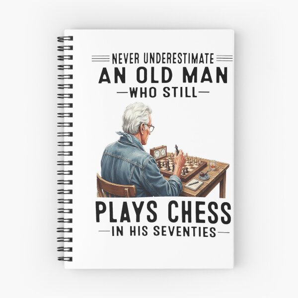 Item preview, Never Underestimate Old Man Plays Chess Seventies designed and sold by JOHNISTRERI.