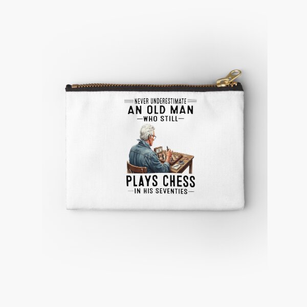 Item preview, Never Underestimate Old Man Plays Chess Seventies designed and sold by JOHNISTRERI.