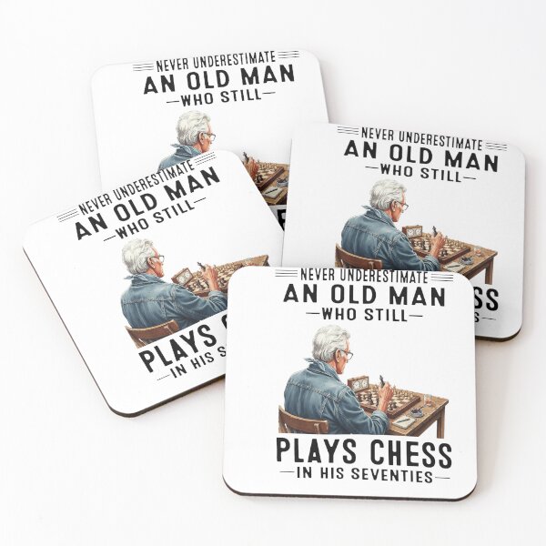 Item preview, Never Underestimate Old Man Plays Chess Seventies designed and sold by JOHNISTRERI.