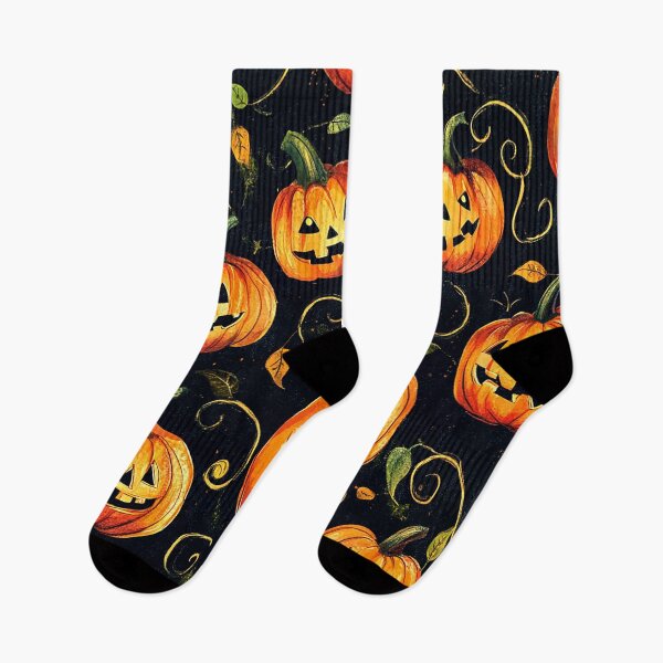 Item preview, Halloween Jack-O-Lanterns And Autumn Leaves Pattern designed and sold by DEC02.