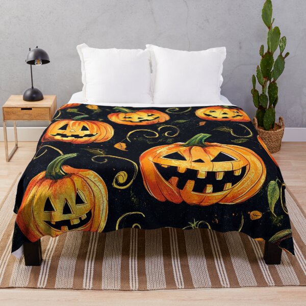 Item preview, Halloween Jack-O-Lanterns And Autumn Leaves Pattern designed and sold by DEC02.