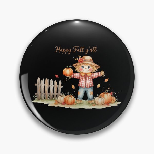 Item preview, Happy Fall Y'all Cute Watercolor Scarecrow Pumpkin Patch designed and sold by FestivityFinds.