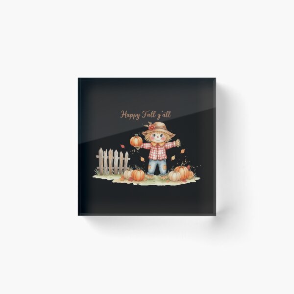Item preview, Happy Fall Y'all Cute Watercolor Scarecrow Pumpkin Patch designed and sold by FestivityFinds.