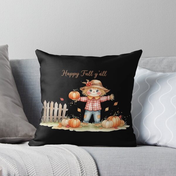 Item preview, Happy Fall Y'all Cute Watercolor Scarecrow Pumpkin Patch designed and sold by FestivityFinds.