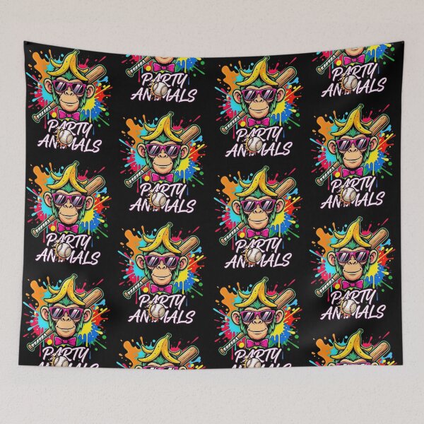 Item preview, Party Animals Baseball Monkey Colorful Splatter Sunglasses designed and sold by Glow-Paw-Studio.