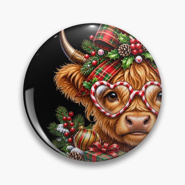 Item preview, Cute Highland Cow Bow Christmas Moo Farm designed and sold by Altenpendinton.