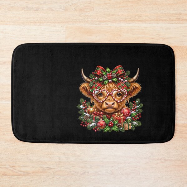 Item preview, Cute Highland Cow Bow Christmas Moo Farm designed and sold by Altenpendinton.