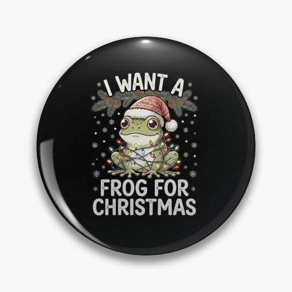 Item preview, I Want a Frog for Christmas Cute Holiday Amphibian Quote designed and sold by MiALopezArt.