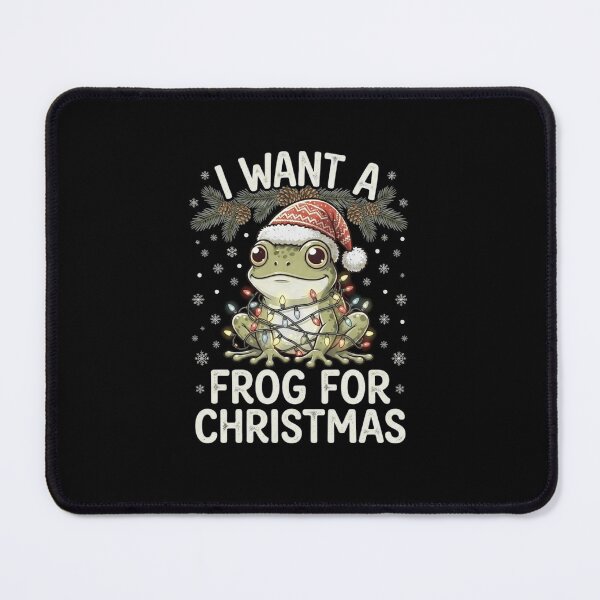 Item preview, I Want a Frog for Christmas Cute Holiday Amphibian Quote designed and sold by MiALopezArt.