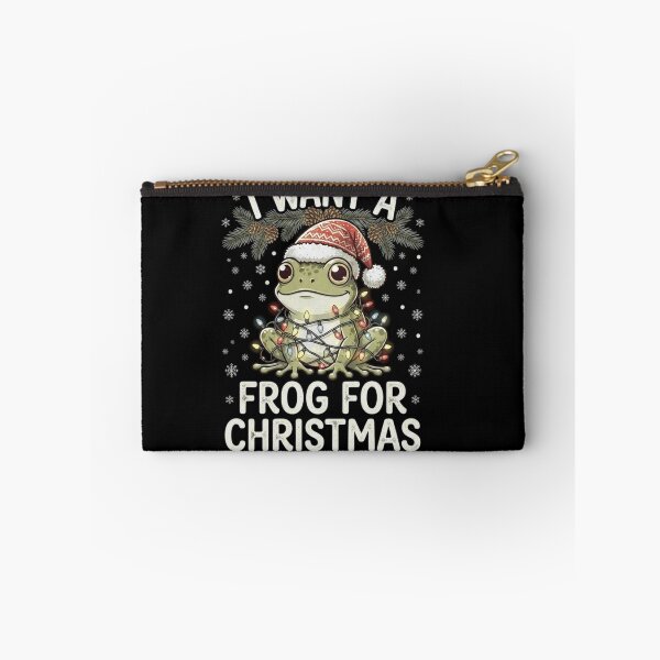 Item preview, I Want a Frog for Christmas Cute Holiday Amphibian Quote designed and sold by MiALopezArt.