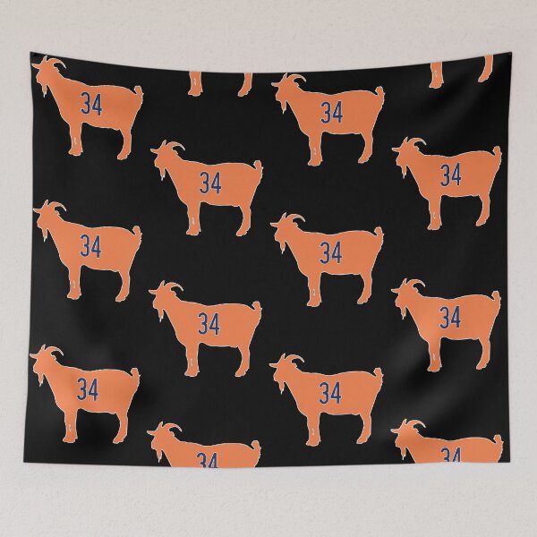 Item preview, Orange Goat Number 34 Funny Farm Animal Sports Fan designed and sold by Glow-Paw-Studio.