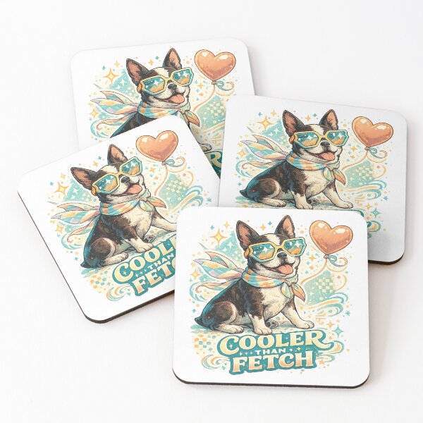 Item preview, Cooler Than Fetch Funny Boston Terrier Dog Retro Pet Lover Art Design designed and sold by inkoutninja.