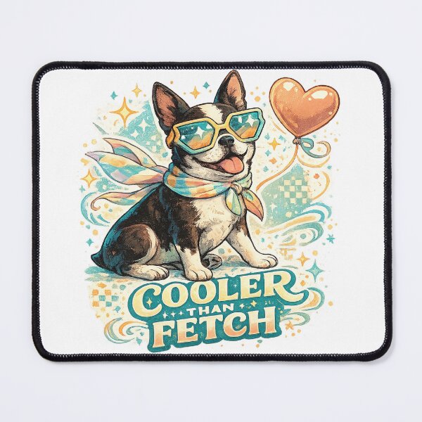 Item preview, Cooler Than Fetch Funny Boston Terrier Dog Retro Pet Lover Art Design designed and sold by inkoutninja.