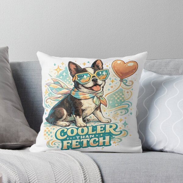 Item preview, Cooler Than Fetch Funny Boston Terrier Dog Retro Pet Lover Art Design designed and sold by inkoutninja.