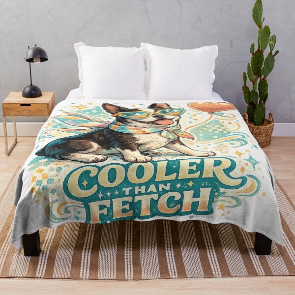 Item preview, Cooler Than Fetch Funny Boston Terrier Dog Retro Pet Lover Art Design designed and sold by inkoutninja.