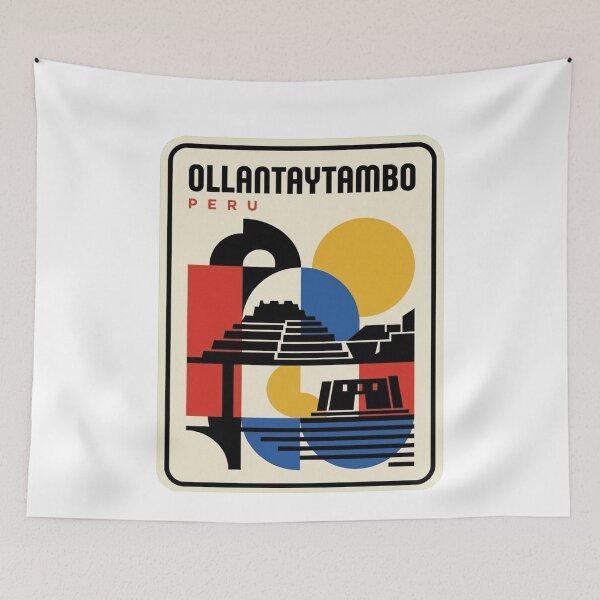Item preview, Retro Ollantaytambo Bauhaus Geometric Skyline designed and sold by k3rstman1.