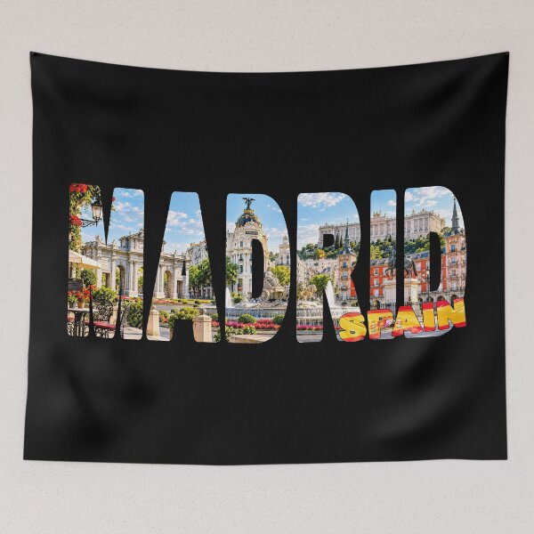 Item preview, MADRID Spain - Tourist Souvenir Sticker Shirt Top Sites and Monuments designed and sold by Adam Gormley.