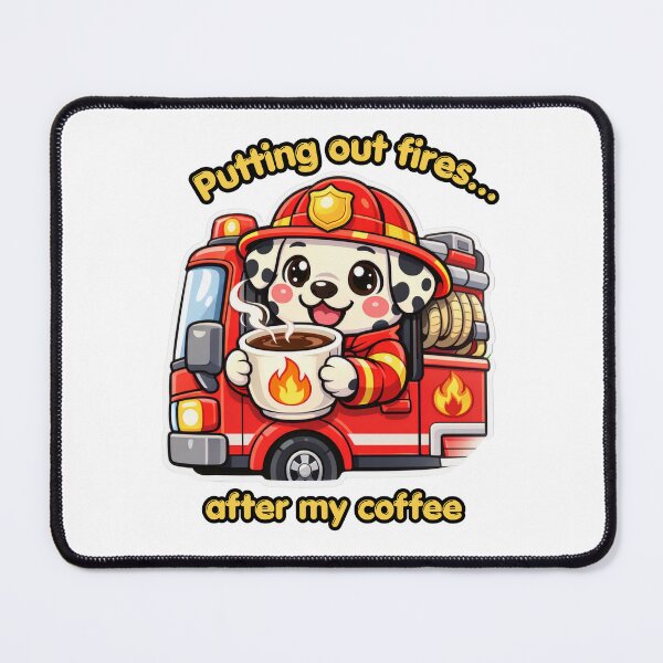 Item preview, Putting Out Fires Cute Kawaii Firefighter Dalmatian Dog Coffee designed and sold by Jenni Tee.