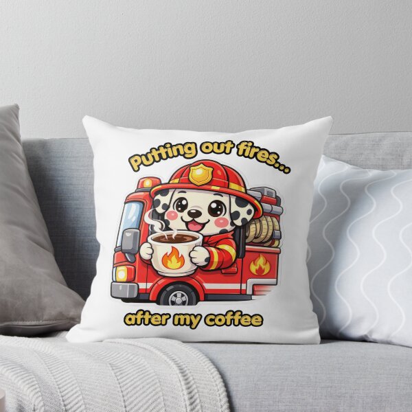 Item preview, Putting Out Fires Cute Kawaii Firefighter Dalmatian Dog Coffee designed and sold by Jenni Tee.
